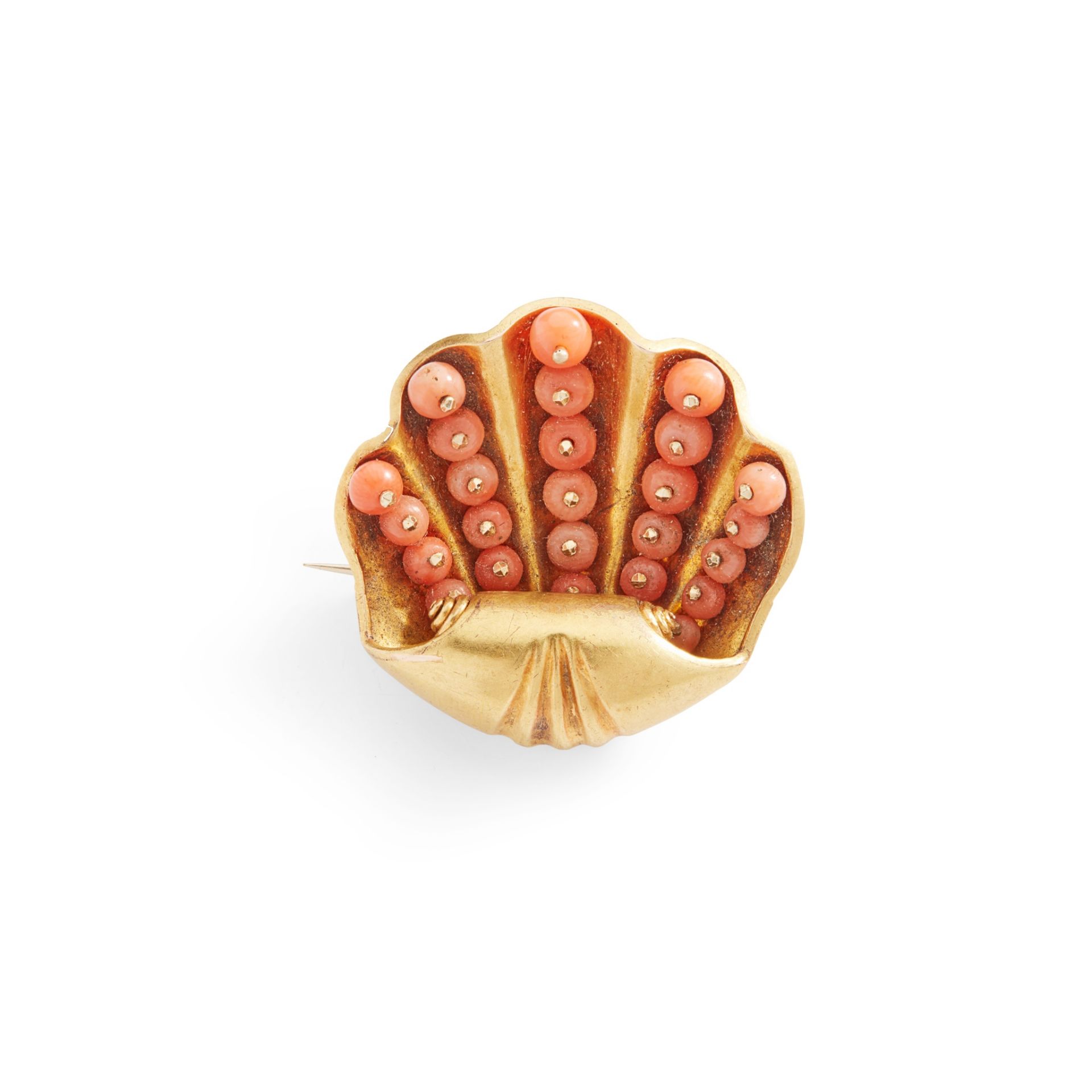 Y A 19th-century coral brooch