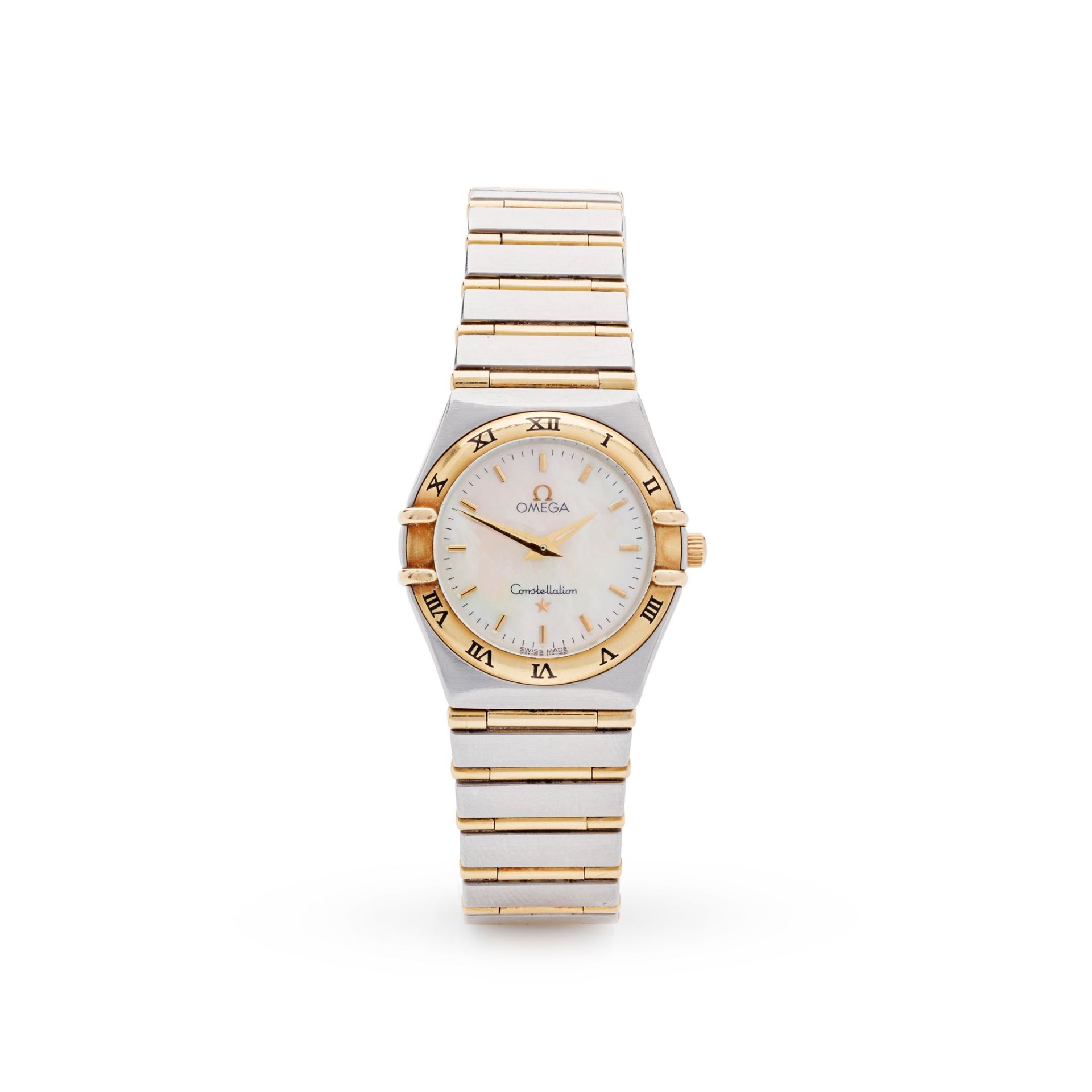 Omega: a bi-colour wrist watch