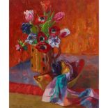 § MARY NICOL NEILL ARMOUR R.S.A., R.S.W. (SCOTTISH 1902-2000) STILL LIFE WITH TULIPS