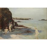 WILLIAM MCTAGGART R.S.A., R.S.W. (SCOTTISH 1835-1910) GIRLS BATHING AT THE DOUNE, MACHRIHANISH