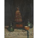 JAMES PATERSON R.S.W., R.S.A., R.W.S. (SCOTTISH 1854-1932) BUDDHA, BOX, BOTTLES