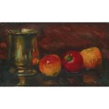 GEORGE LESLIE HUNTER (SCOTTISH 1877-1931) STILL LIFE OF APPLES AND TANKARD