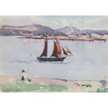 FRANCIS CAMPBELL BOILEAU CADELL R.S.A., R.S.W. (SCOTTISH 1883-1937) A PASSING YACHT