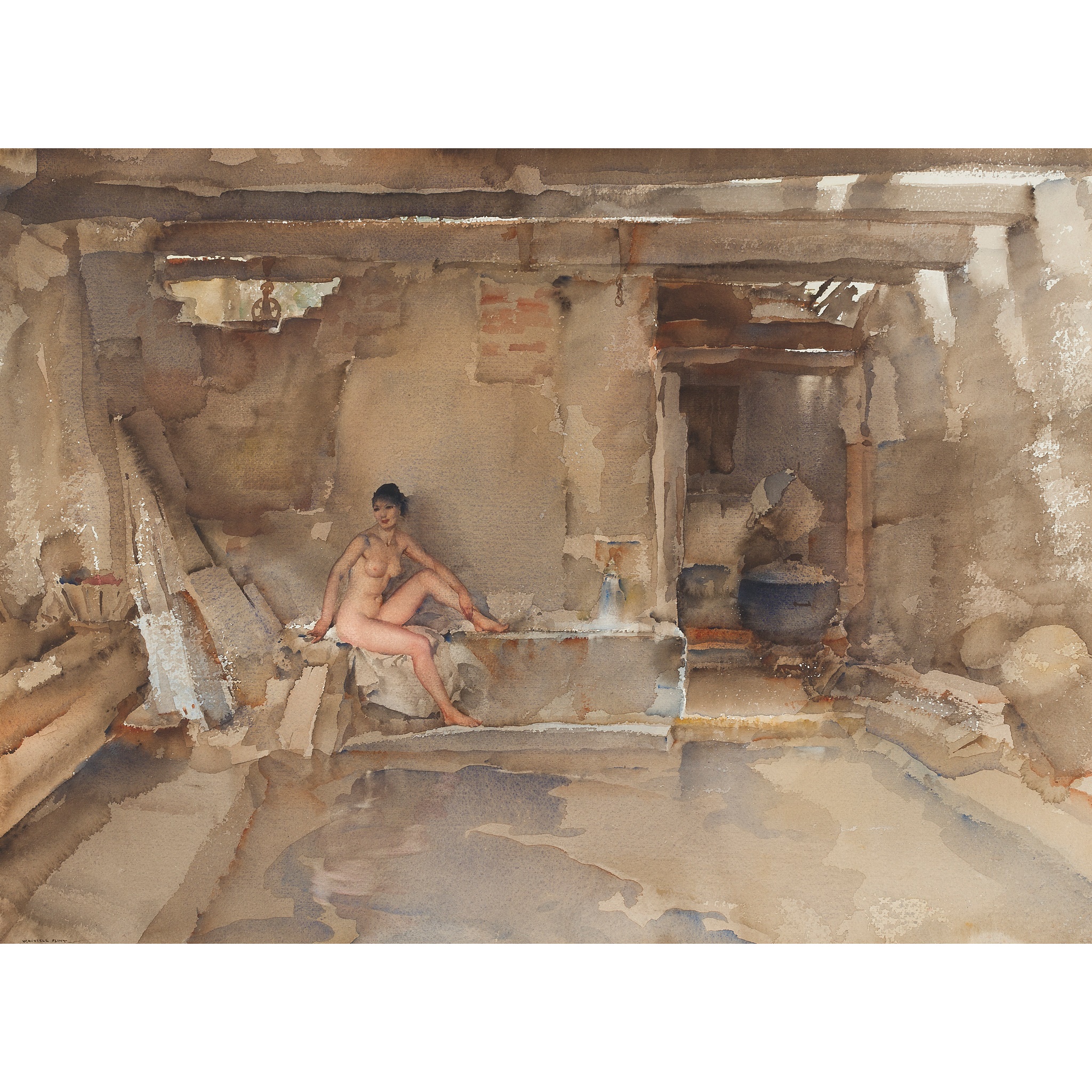 § SIR WILLIAM RUSSELL FLINT P.R.A., P.R.W.S., R.S.W., R.O.I., R.E. (SCOTTISH 1880-1969) THE INSIDE