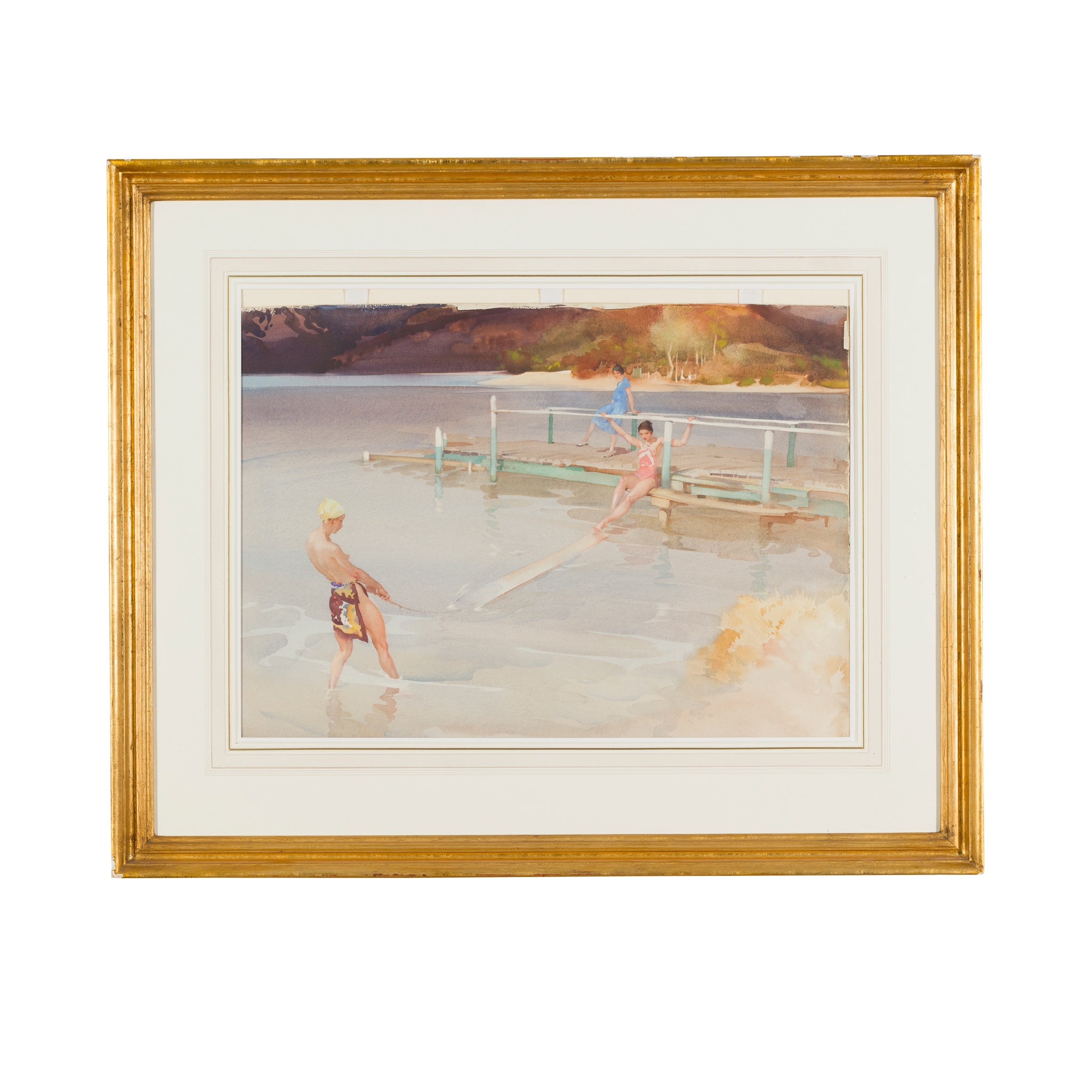 § SIR WILLIAM RUSSELL FLINT P.R.A., P.R.W.S., R.S.W., R.O.I., R.E. (SCOTTISH 1880-1969) ON THE - Image 2 of 3