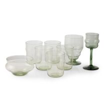 PHILIP SPEAKMAN WEBB (1831-1915) FOR JAMES POWELL & SONS GROUP OF DRINKING GLASSES, CIRCA 1870