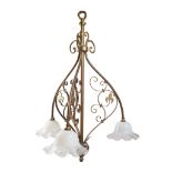 ENGLISH GOTHIC REVIVAL CEILING LIGHT, CIRCA 1890