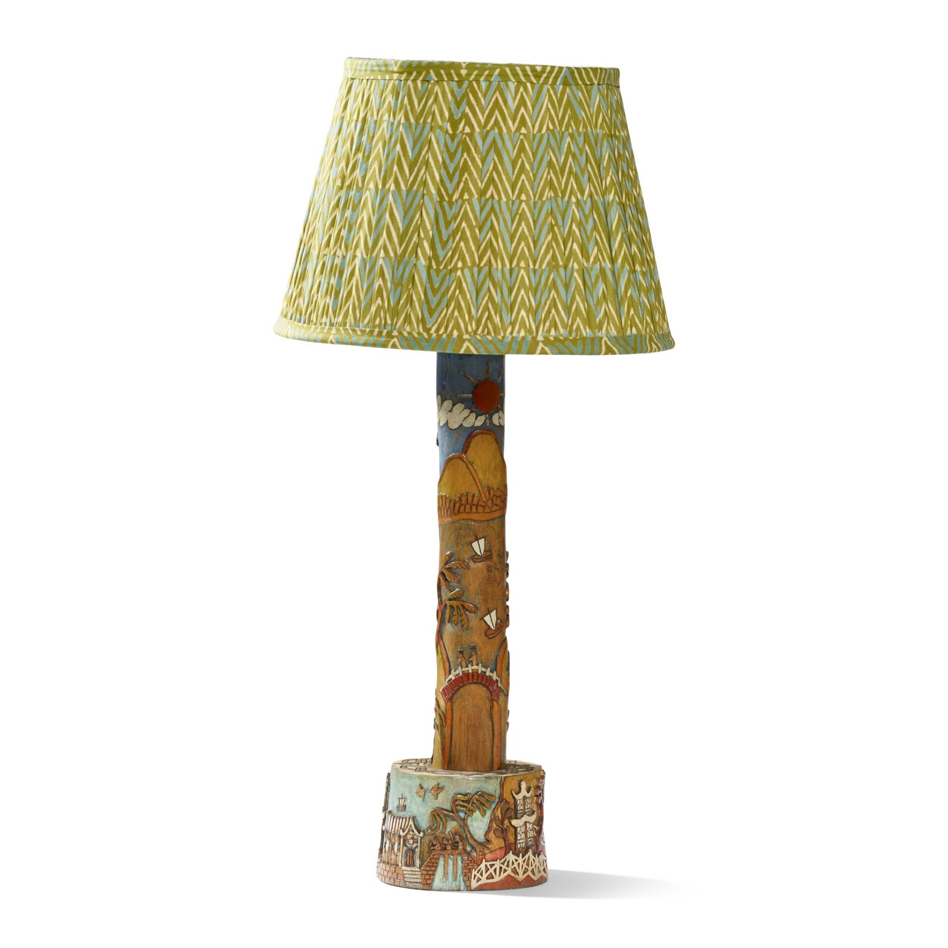 J.T BARLOW, BIDDULPH PAIR OF FOLK ART TABLE LAMPS, 1960s - Bild 2 aus 3