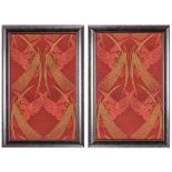 FRENCH, MANNER OF EDOUARD COLONNA PAIR OF ART NOUVEAU DAMASK PANELS, CIRCA 1900