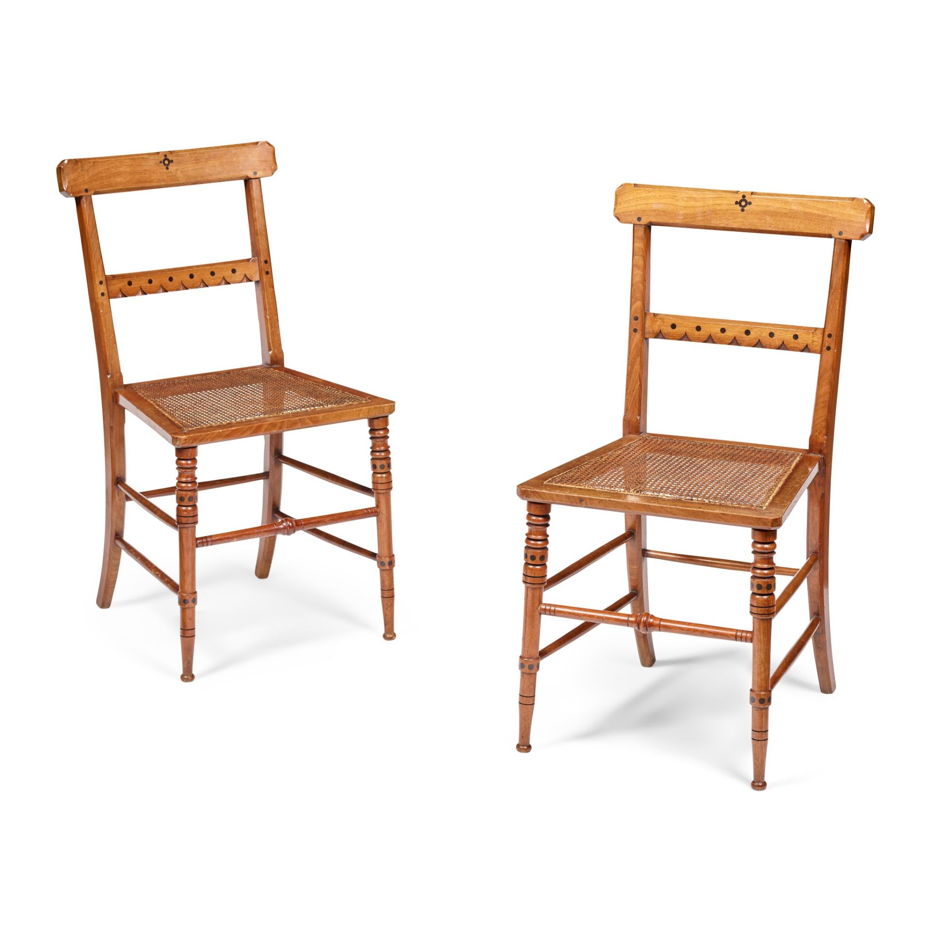 CHARLES BEVAN (ACTIVE 1860-CIRCA 1882) FOR MARSH & JONES, LEEDS PAIR OF SIDE CHAIRS, CIRCA 1865