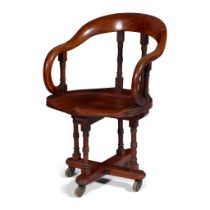 W.A.S. BENSON (1854-1924) (ATTRIBUTED DESIGNER) FOR MORRIS & CO. OFFICE CHAIR, CIRCA 1890