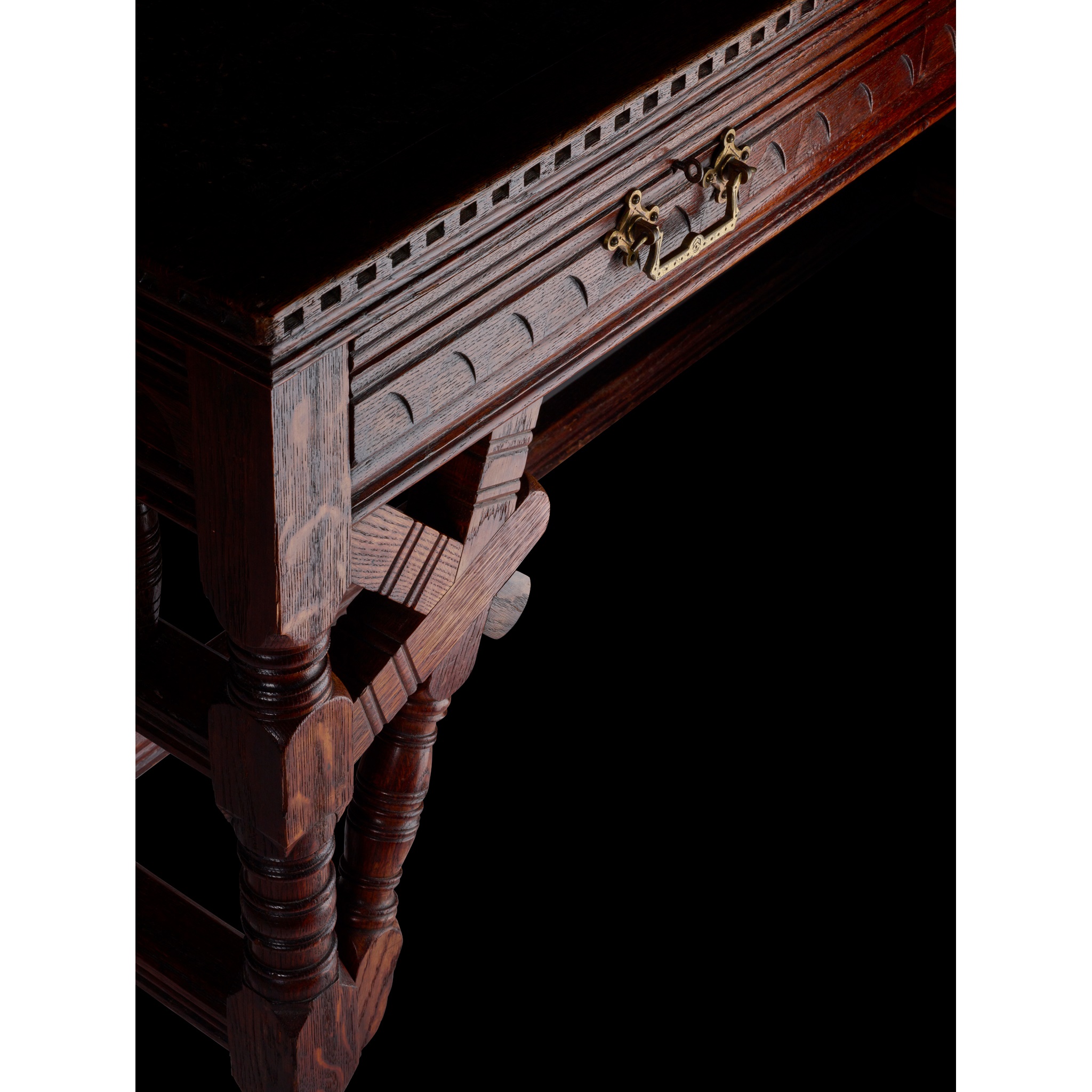 ALFRED WATERHOUSE (1830-1905) (ATTRIBUTED DESIGNER) WRITING DESK, CIRCA 1870 - Image 6 of 10