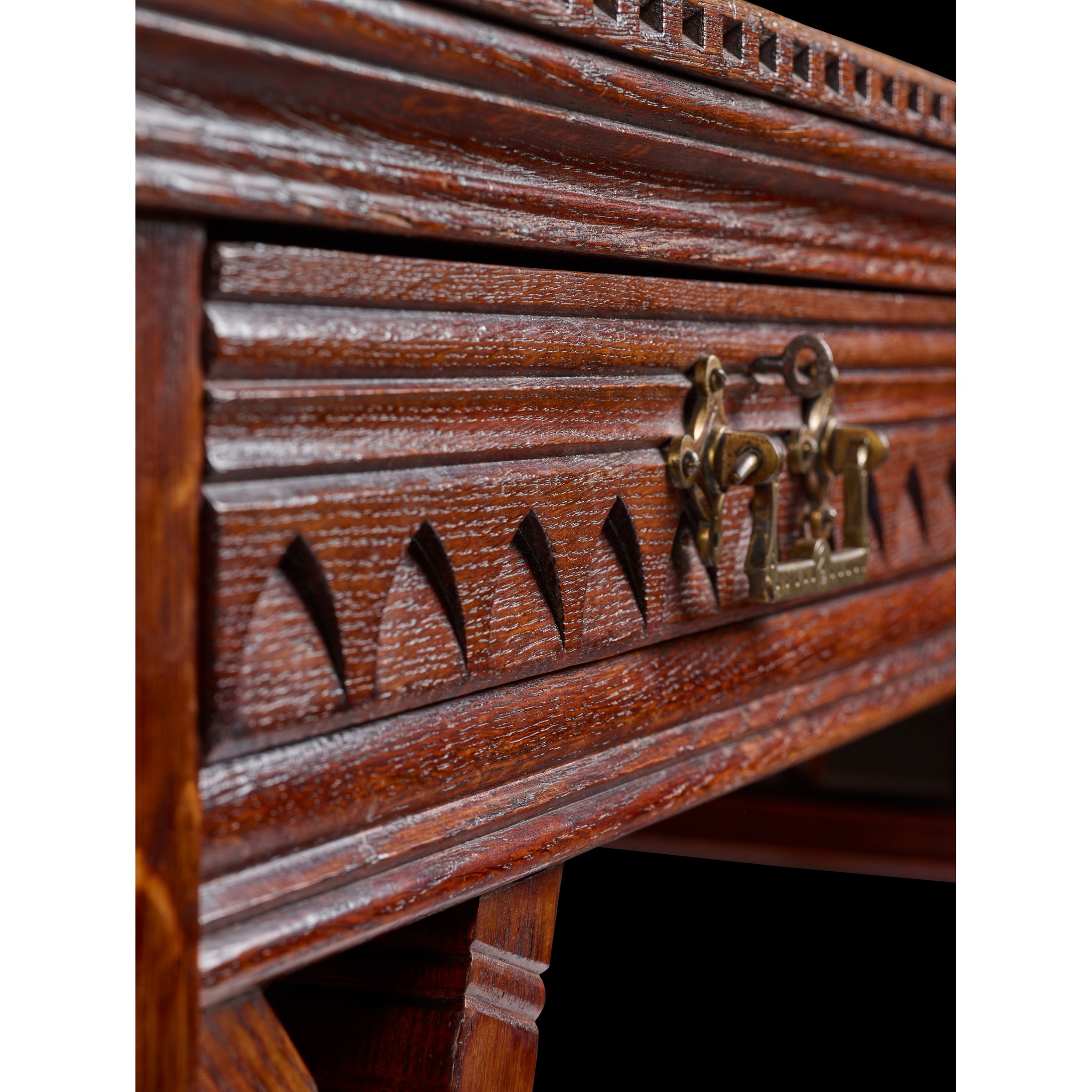 ALFRED WATERHOUSE (1830-1905) (ATTRIBUTED DESIGNER) WRITING DESK, CIRCA 1870 - Image 3 of 10