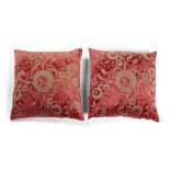 ENGLISH PAIR OF ARTS & CRAFTS CUSHIONS, THE MATERIAL CIRCA 1910