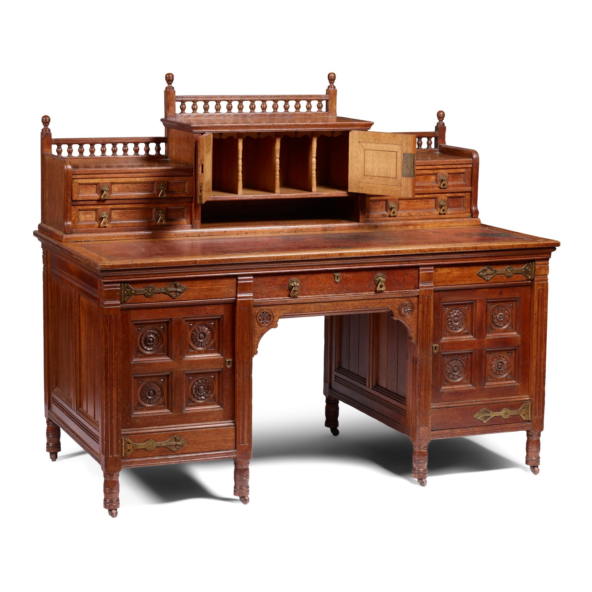 BRUCE J. TALBERT (1838-1881) FOR GILLOW & CO. AESTHETIC MOVEMENT FREESTANDING DESK, CIRCA 1875 - Image 2 of 8