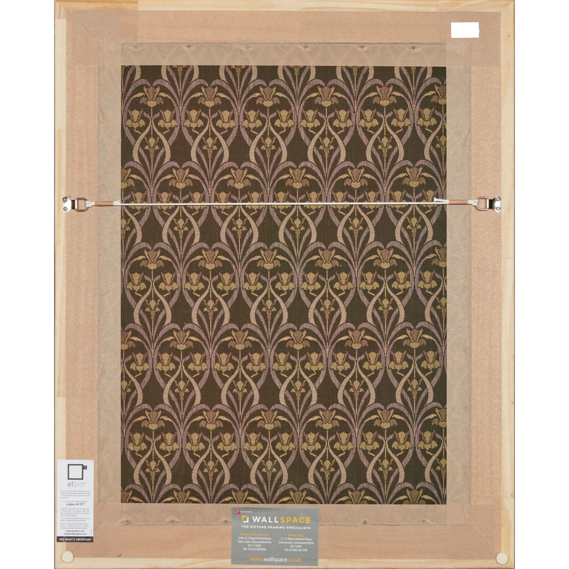 MANNER OF LEWIS FOREMAN DAY FRAMED FABRIC PANEL, CIRCA 1900 - Image 3 of 3
