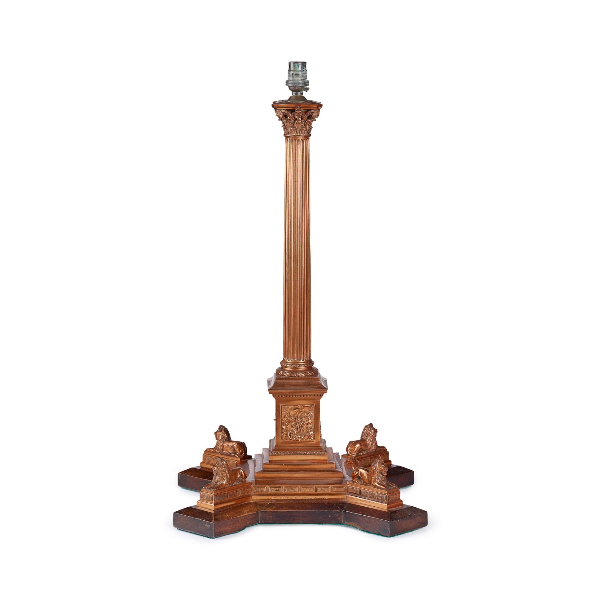 ART UNION OF LONDON NELSON’S COLUMN TABLE LAMP, DATED 1869 - Image 2 of 2