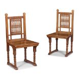 ENGLISH, MANNER OF ALFRED WATERHOUSE PAIR OF ANGLO-MORESQUE SIDE CHAIRS, CIRCA 1880