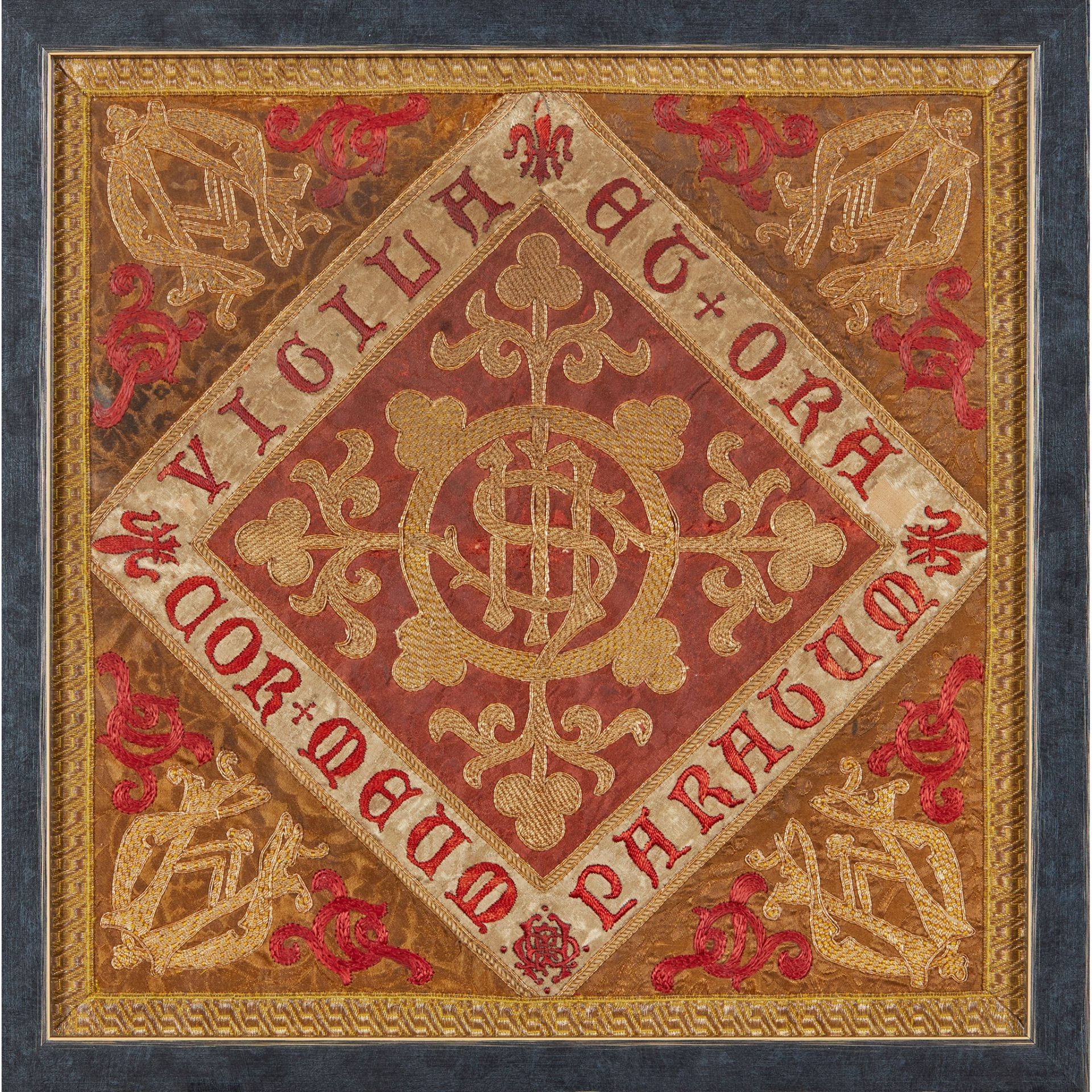 ENGLISH GOTHIC REVIVAL ECCLESIASTICAL EMBROIDERED PANEL, CIRCA 1870 - Image 2 of 3