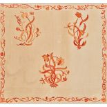 SIR ROBERT LORIMER (1864-1929) FOR EARLSHALL CASTLE, FIFE ARTS & CRAFTS CREWELWORK PANEL, CIRCA