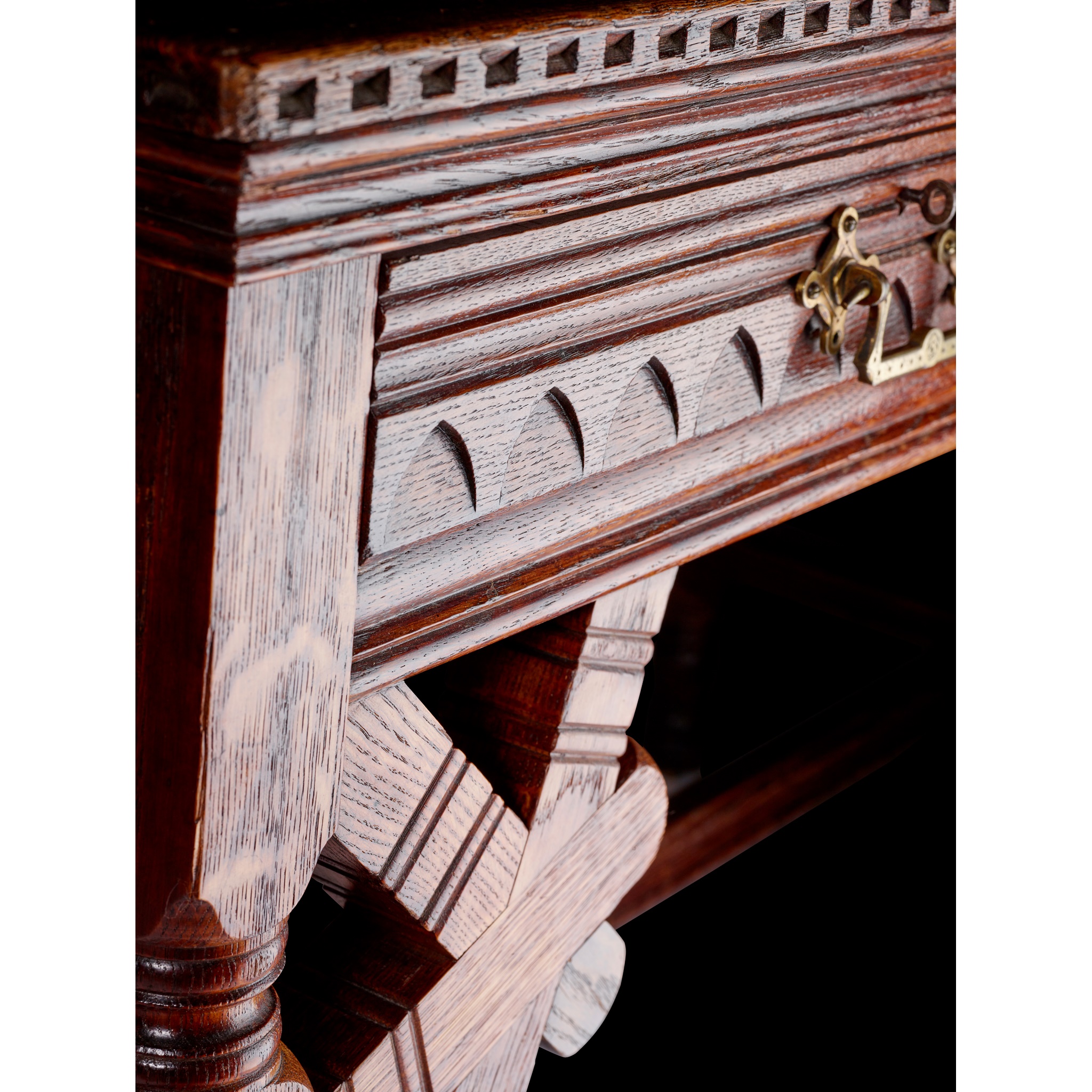 ALFRED WATERHOUSE (1830-1905) (ATTRIBUTED DESIGNER) WRITING DESK, CIRCA 1870 - Image 5 of 10