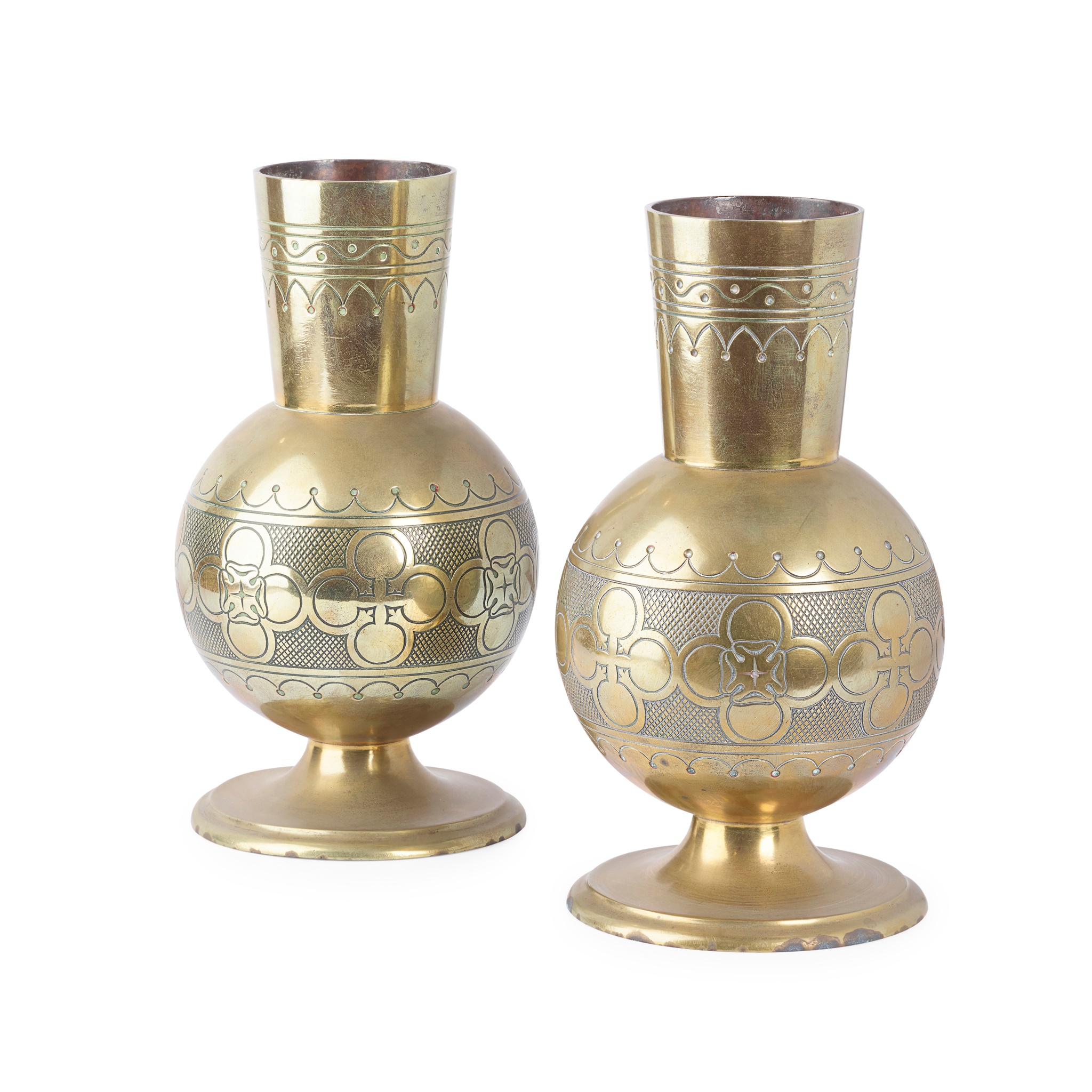 COX & SONS, LONDON PAIR OF AESTHETIC MOVEMENT VASES, CIRCA 1880 - Image 3 of 3