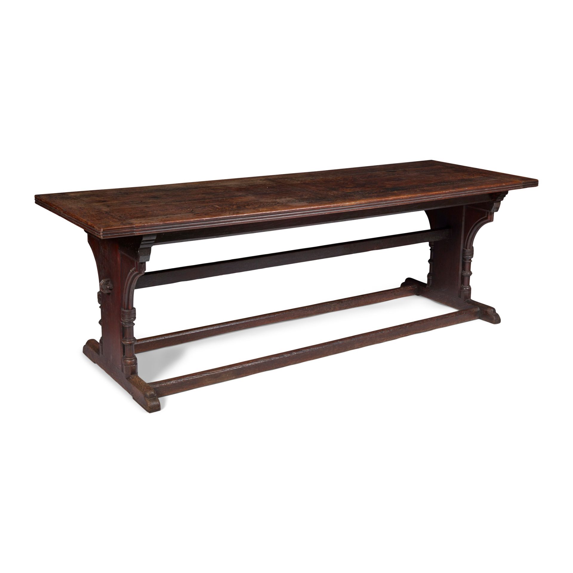 JAMES BROOKS (1825–1901) GOTHIC REVIVAL REFECTORY TABLE, CIRCA 1870