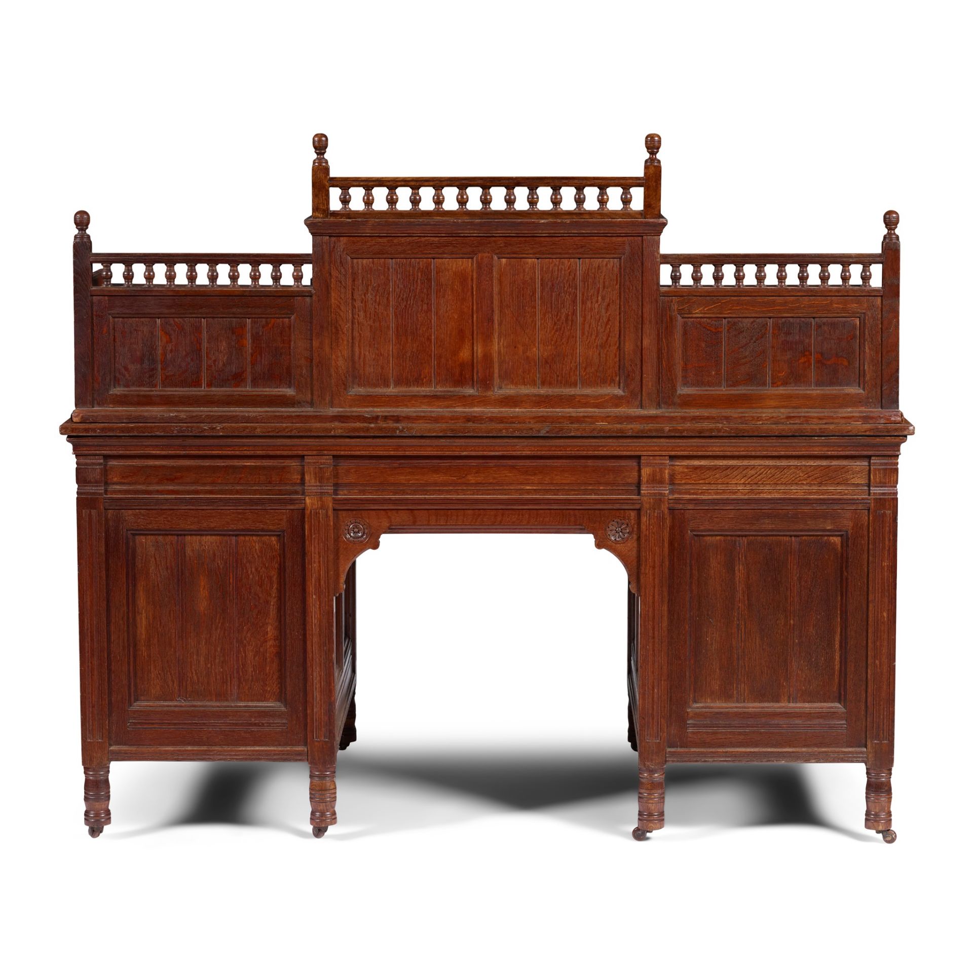 BRUCE J. TALBERT (1838-1881) FOR GILLOW & CO. AESTHETIC MOVEMENT FREESTANDING DESK, CIRCA 1875 - Image 8 of 8