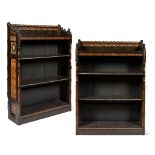 Y STYLE OF CHRISTOPHER DRESSER FOR PRATT & PRINCE, BRADFORD PAIR OF BOOKCASES, CIRCA 1880