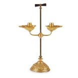 BENHAM & FROUD, LONDON AESTHETIC MOVEMENT ADJUSTABLE DESK CANDELABRA, CIRCA 1880