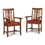 C.R. ASHBEE (1863-1942) FOR THE GUILD OF HANDICRAFT PAIR OF ARTS & CRAFTS ARMCHAIRS, CIRCA 1900