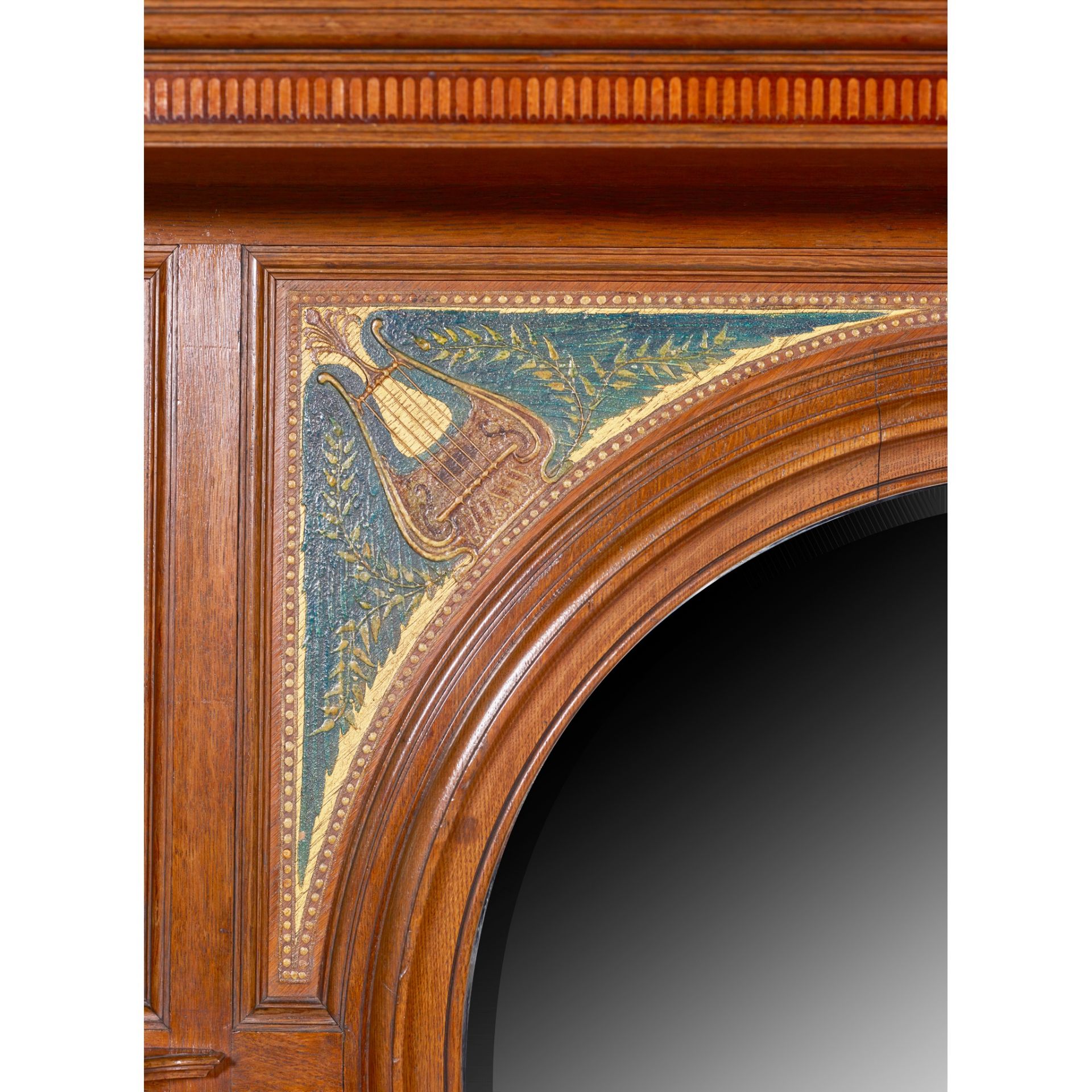 ENGLISH, MANNER OF MORRIS & CO. ART MOVEMENT MUSIC ROOM OVERMANTEL, CIRCA 1870 - Image 2 of 6