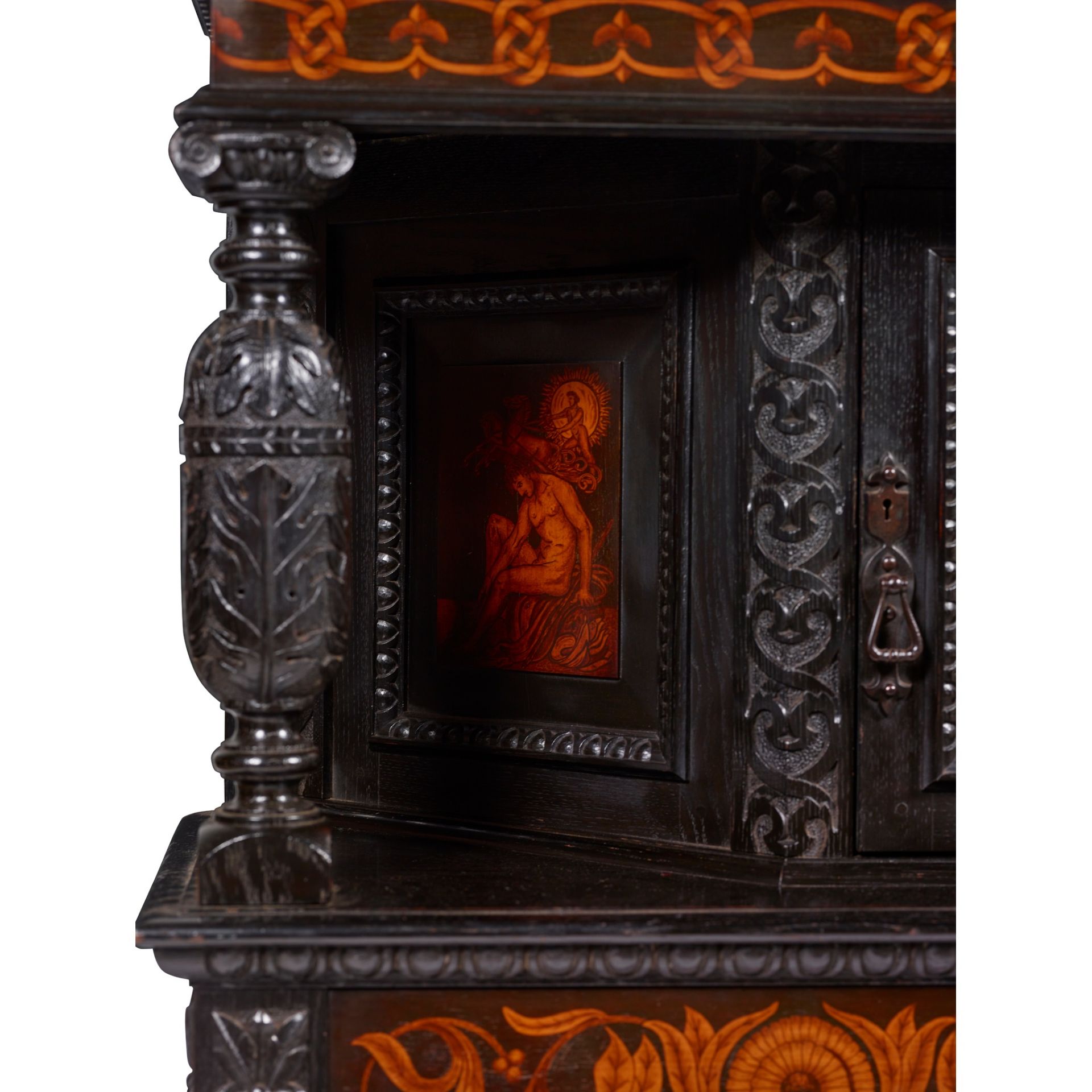 DANIEL COTTIER (1838–1891) (ATTRIBUTED DESIGNER) AESTHETIC MOVEMENT COURT CUPBOARD, CIRCA 1880 - Image 5 of 9