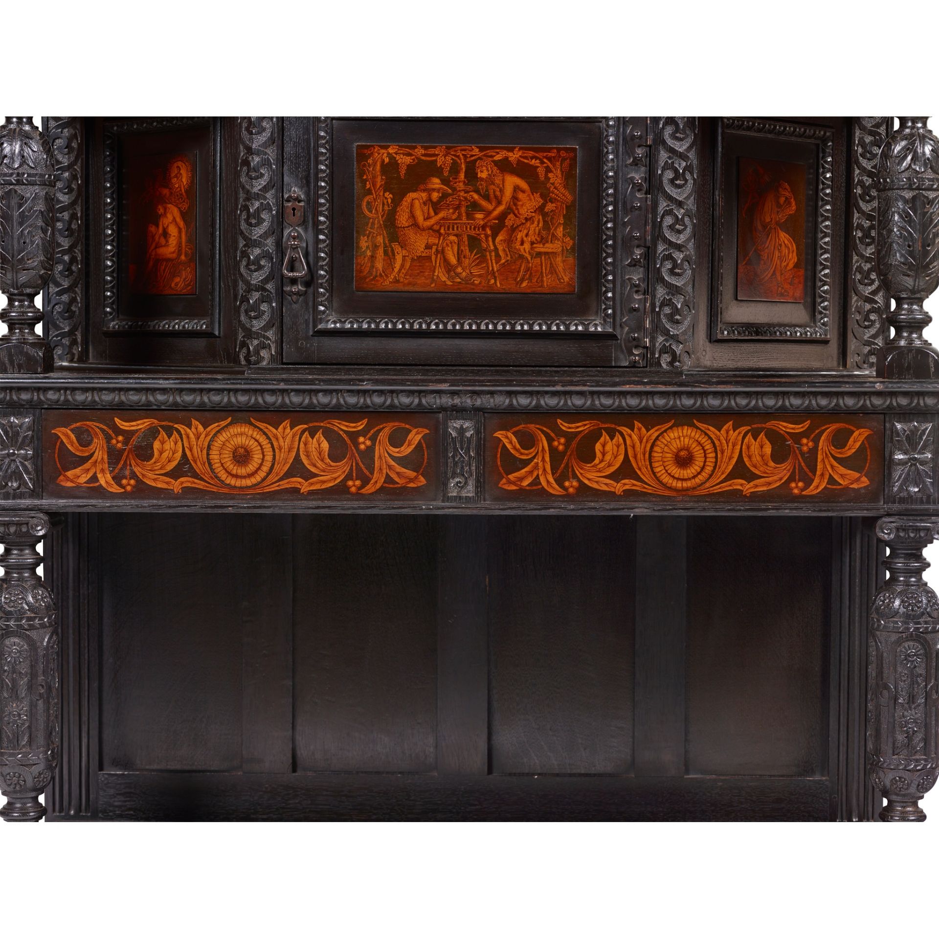 DANIEL COTTIER (1838–1891) (ATTRIBUTED DESIGNER) AESTHETIC MOVEMENT COURT CUPBOARD, CIRCA 1880 - Image 3 of 9