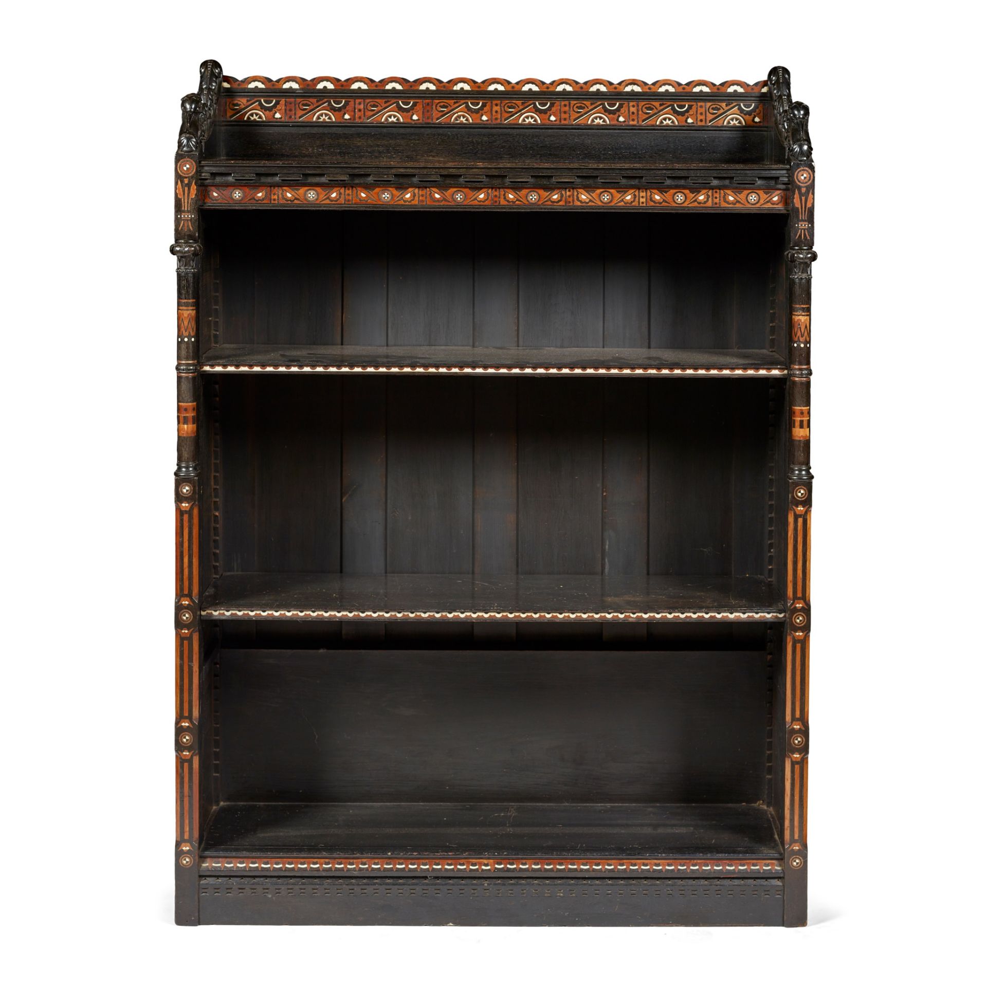 Y STYLE OF CHRISTOPHER DRESSER FOR PRATT & PRINCE, BRADFORD PAIR OF BOOKCASES, CIRCA 1880 - Image 4 of 4