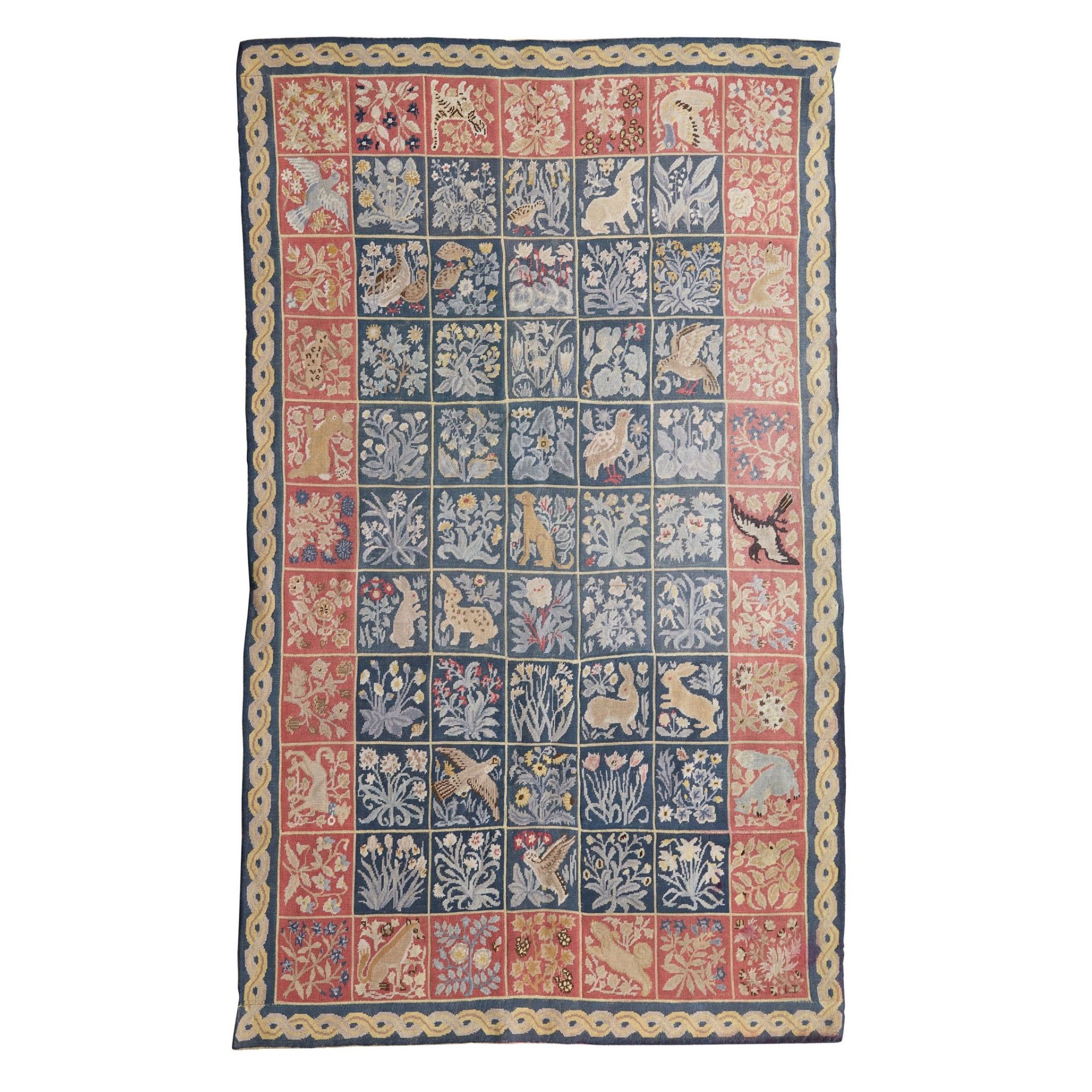 ENGLISH ARTS & CRAFTS NEEDLEWORK RUG, CIRCA 1910