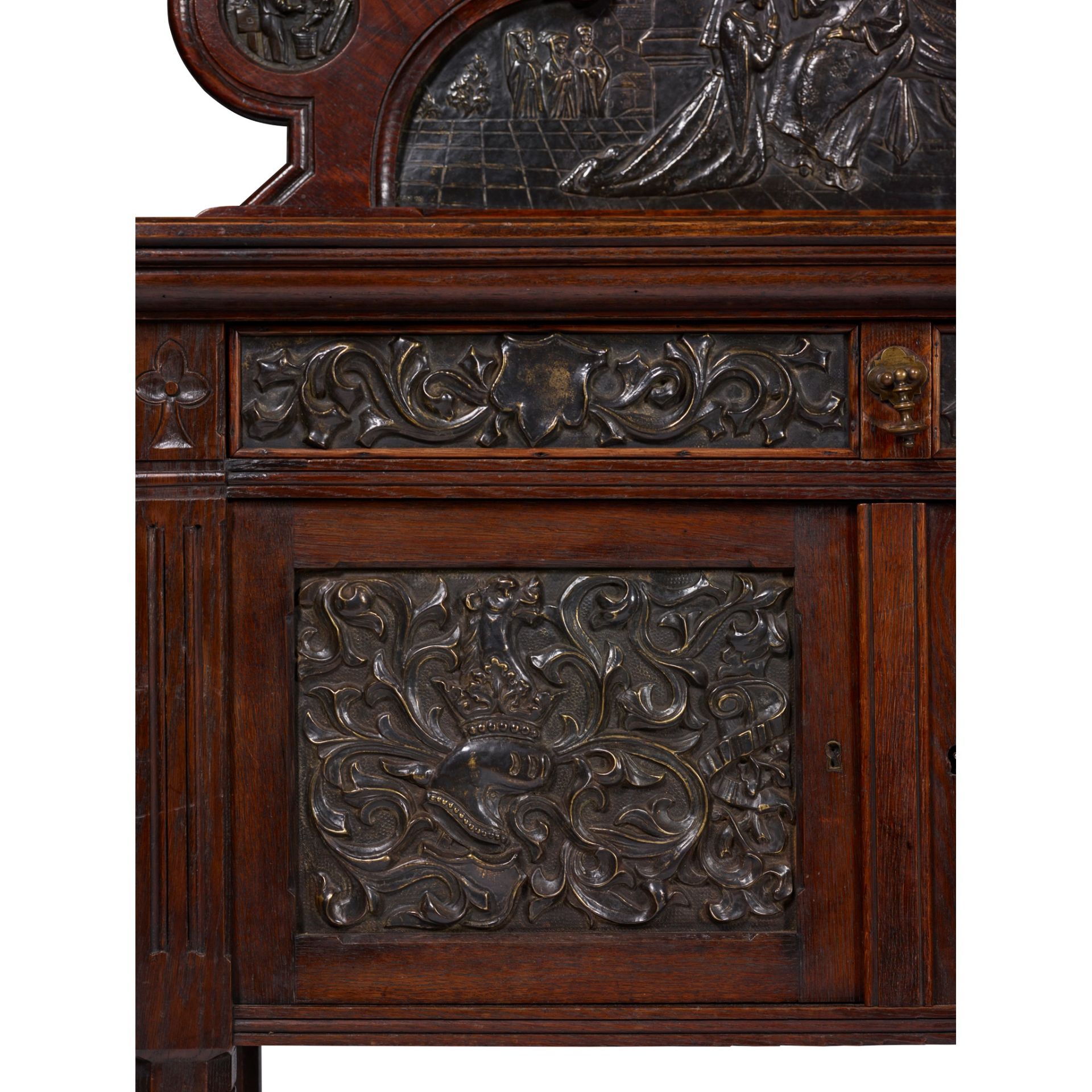 COX & SONS, LONDON (ATTRIBUTED MAKER) GOTHIC REVIVAL SIDE CABINET, CIRCA 1870 - Image 4 of 10