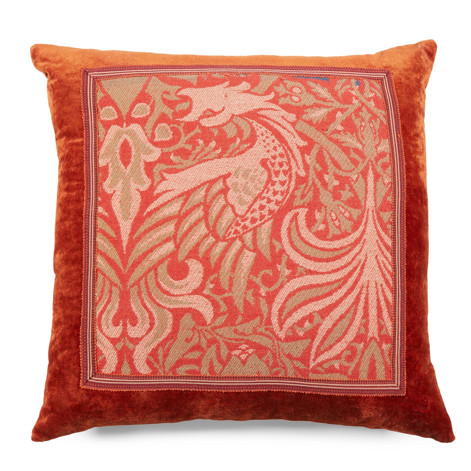 WILLIAM MORRIS (1834-1896) FOR MORRIS & CO. THREE ARTS & CRAFTS ‘PEACOCK & DRAGON’ PATTERN CUSHIONS, - Image 2 of 7