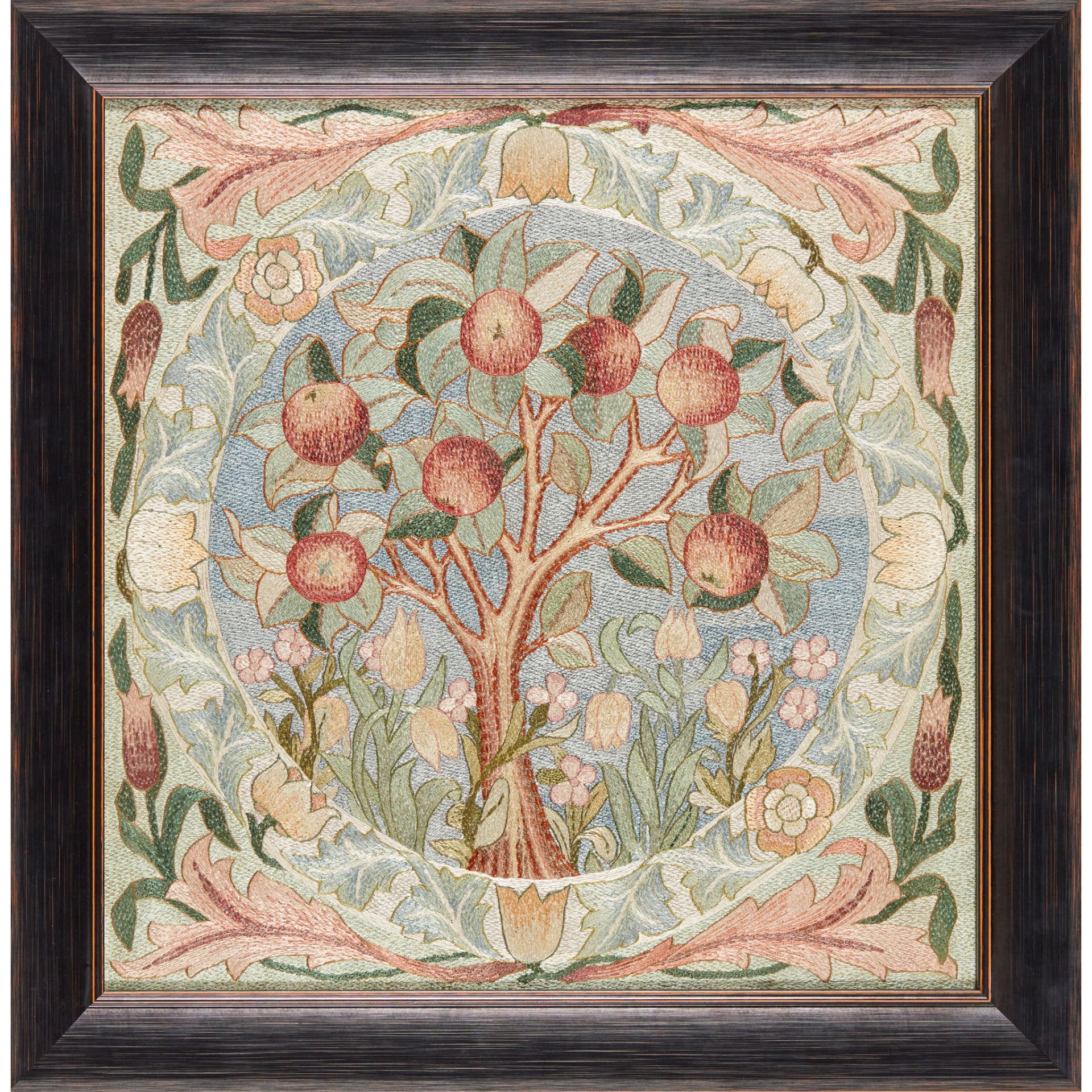 WILLIAM MORRIS (1834-1896) FOR MORRIS & CO. ‘THE APPLE TREE’ EMBROIDERED PANEL, CIRCA 1890 - Image 2 of 3