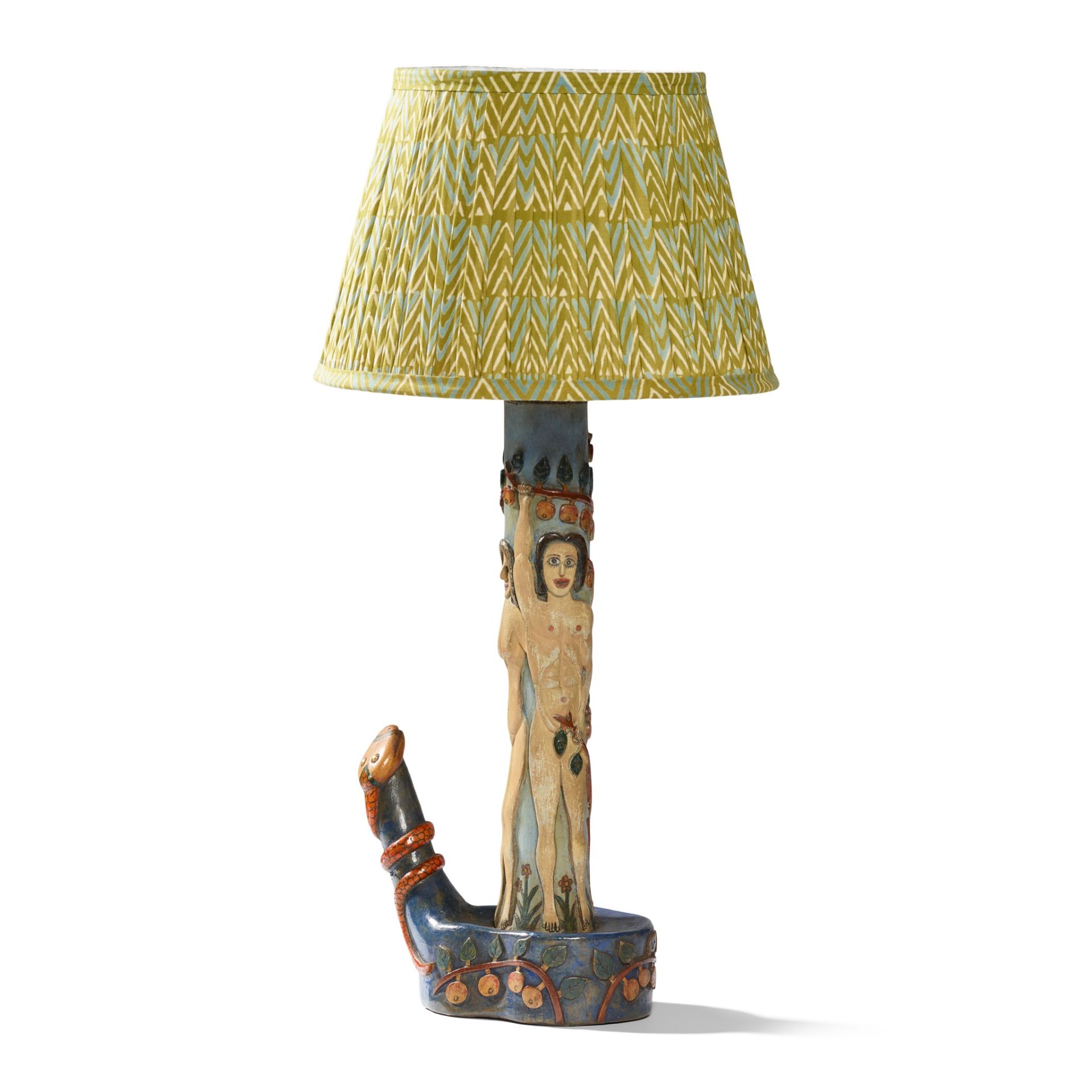 J.T BARLOW, BIDDULPH PAIR OF FOLK ART TABLE LAMPS, 1960s - Bild 3 aus 3