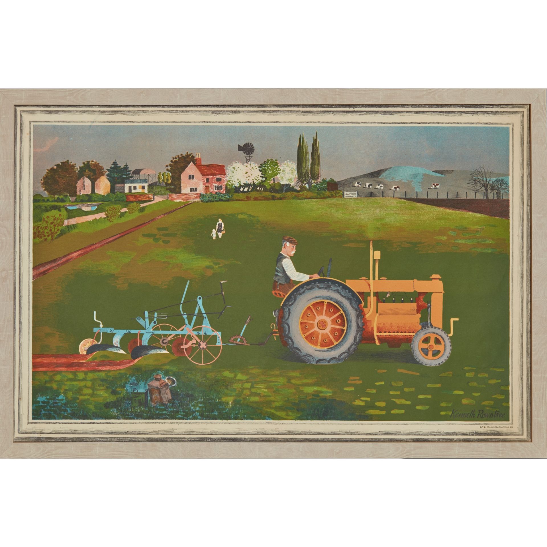 KENNETH ROWNTREE (1915-1997) FOR SCHOOL PRINTS LTD. TRACTOR IN LANDSCAPE, 1945 - Image 5 of 6