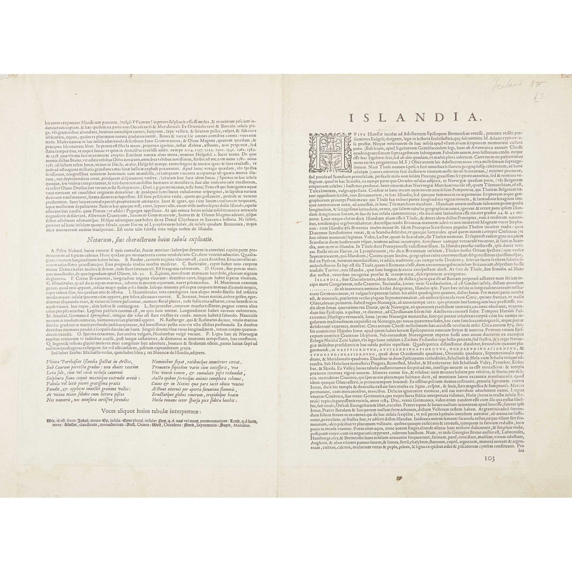 Ortelius, Abraham Islandia [Iceland] - Bild 2 aus 2