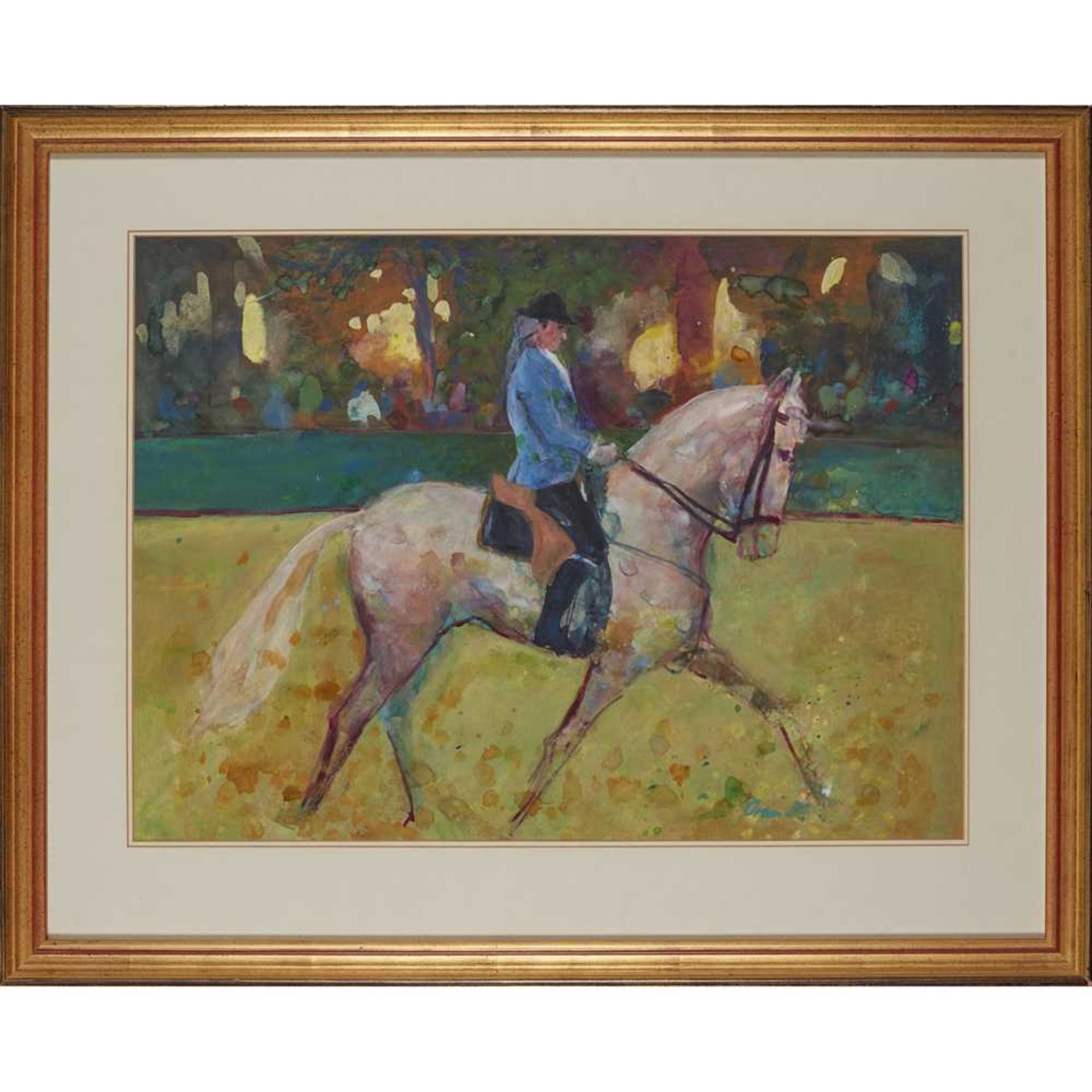 § ANN ORAM R.S.W. (BRITISH 1956-) HORSE AND RIDER - Image 2 of 3