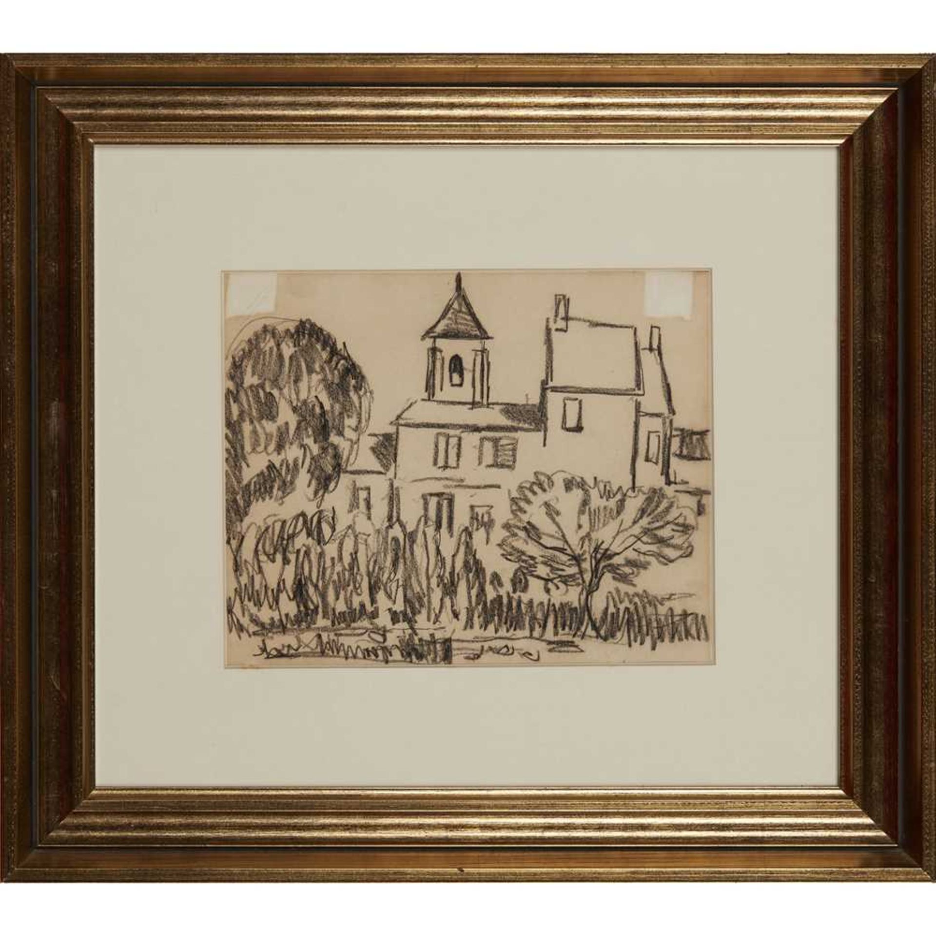 § SIR WILLIAM MACTAGGART P.R.S.A., R.A., F.R.S.E., R.S.W. (SCOTTISH 1903-1981) UNTITLED (HOUSE BY TH - Image 5 of 6