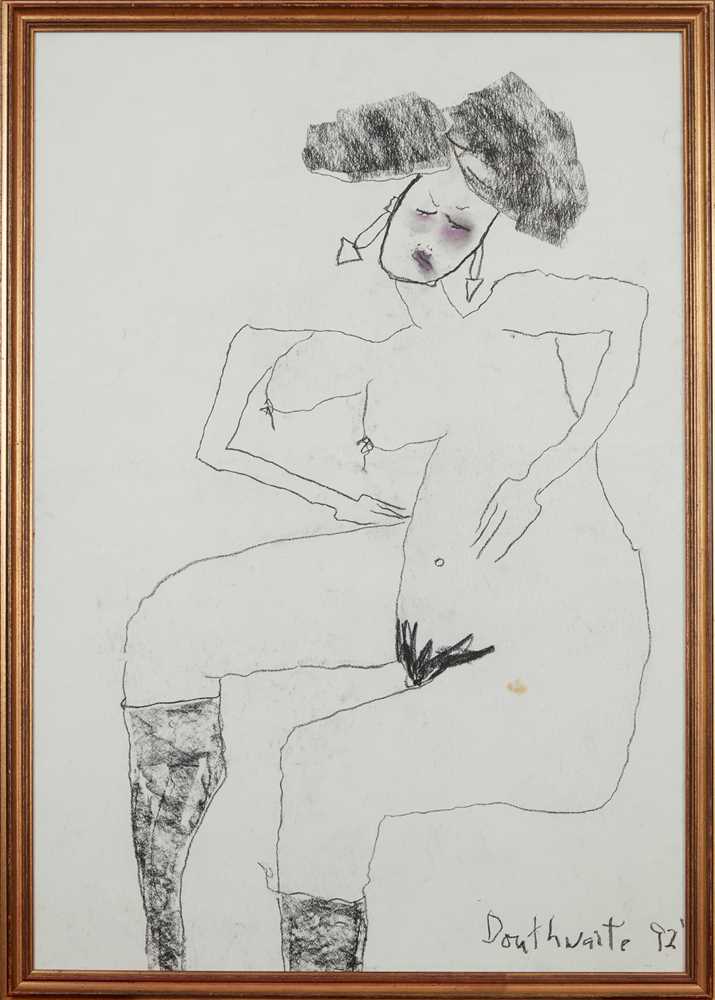 § PATRICIA DOUTHWAITE (SCOTTISH 1939-2002) UNTITLED (NUDE WITH EARRINGS), 1992 - Image 2 of 3