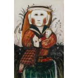 § JOHN BYRNE R.S.A. (SCOTTISH 1940-) FIGURE WITH DOLL