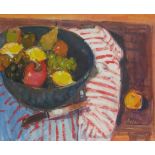 § GORDON BRYCE R.S.A., R.S.W (SCOTTISH 1943-) KITCHEN TABLE