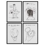 § DAVID SHRIGLEY O.B.E. (BRITISH 1968-) HUMAN BEHAVIOUR (SET OF 4) - 2022