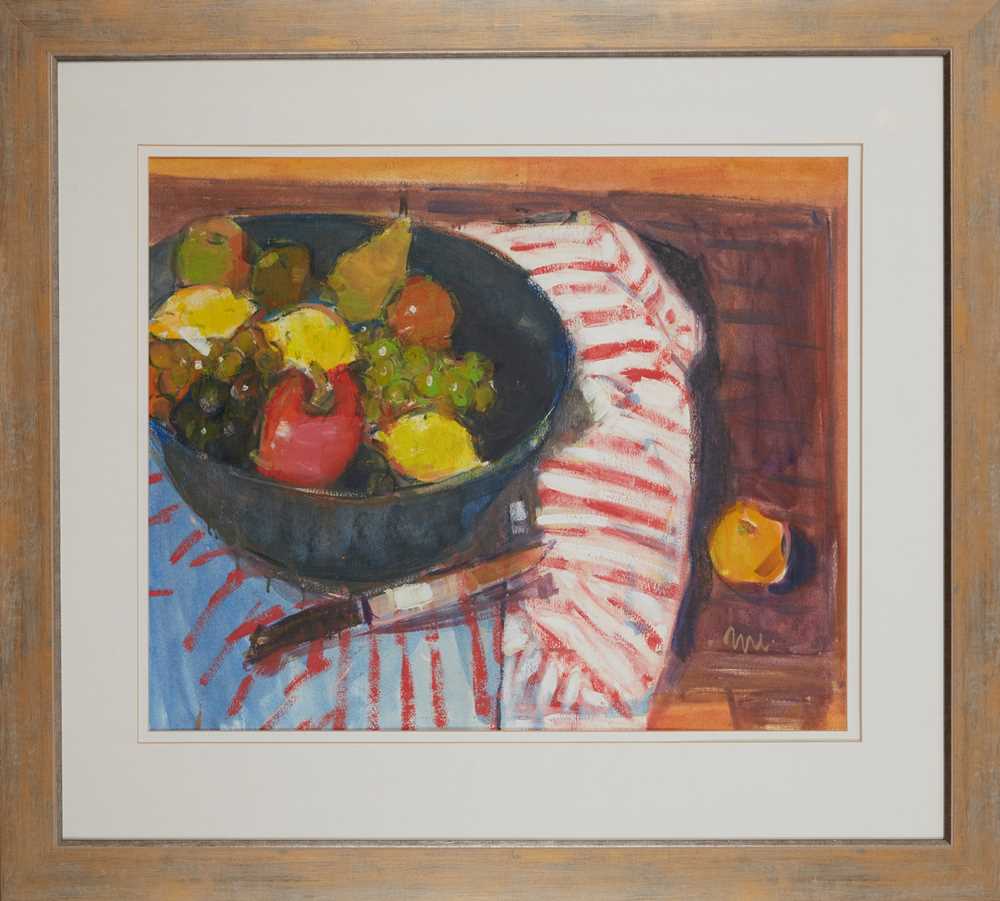 § GORDON BRYCE R.S.A., R.S.W (SCOTTISH 1943-) KITCHEN TABLE - Image 2 of 3