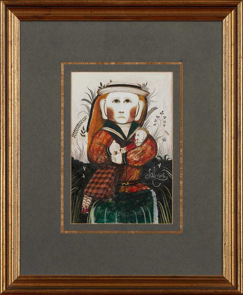 § JOHN BYRNE R.S.A. (SCOTTISH 1940-) FIGURE WITH DOLL - Image 2 of 3